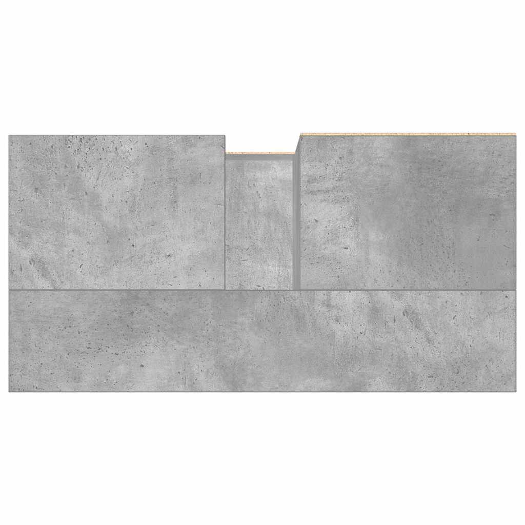 Ντουλάπι Μπάνιου Γκρι Σκυροδέματος 65x33x60 εκ. Επεξ. Ξύλο