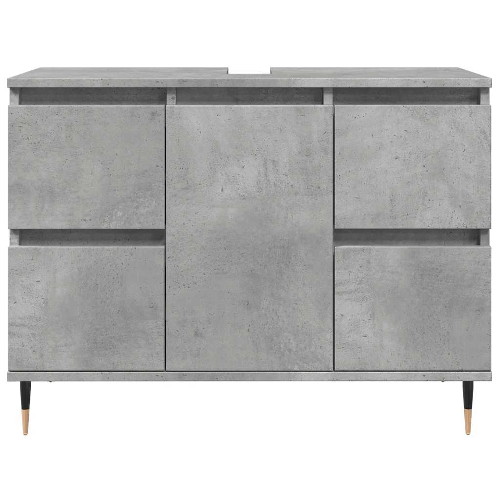 Ντουλάπι Μπάνιου Γκρι Σκυροδέματος 80x33x60 εκ. Επεξ. Ξύλο