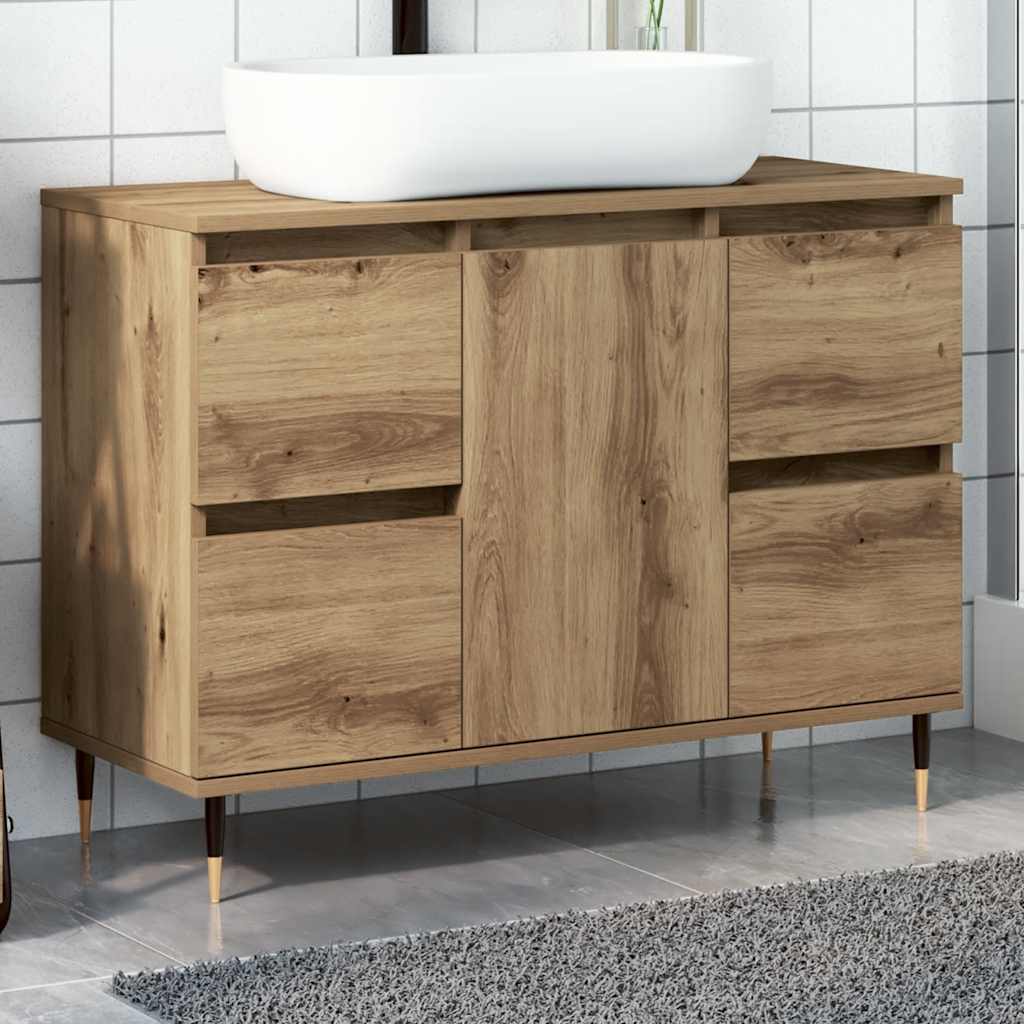 Ντουλάπι μπάνιου Δρυς τεχνίτης 80x33x60 cm Κατασκευασμένο ξύλο - Pakobazaar