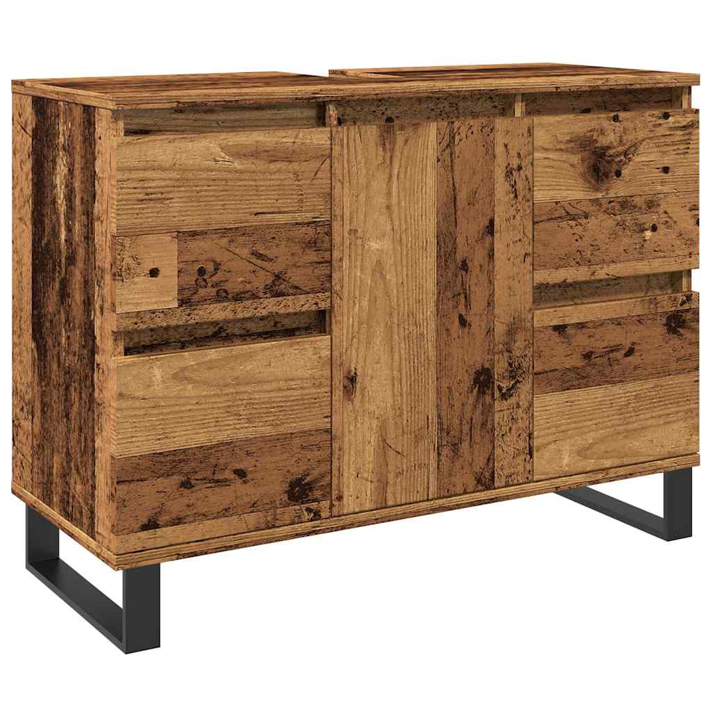 Ντουλάπι νιπτήρα μπάνιου Παλιό ξύλο 80x33x60 cm - Pakobazaar