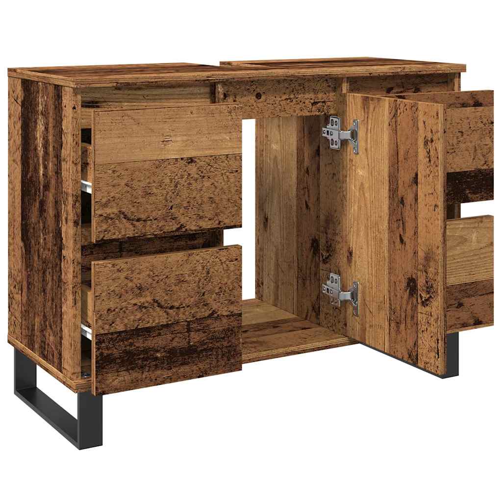 Ντουλάπι νιπτήρα μπάνιου Παλιό ξύλο 80x33x60 cm - Pakobazaar
