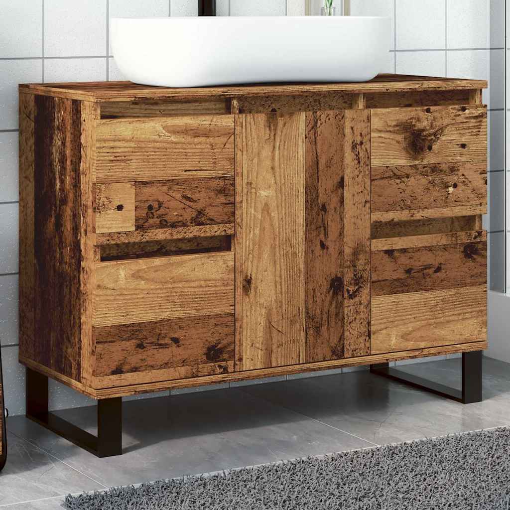 Ντουλάπι νιπτήρα μπάνιου Παλιό ξύλο 80x33x60 cm - Pakobazaar