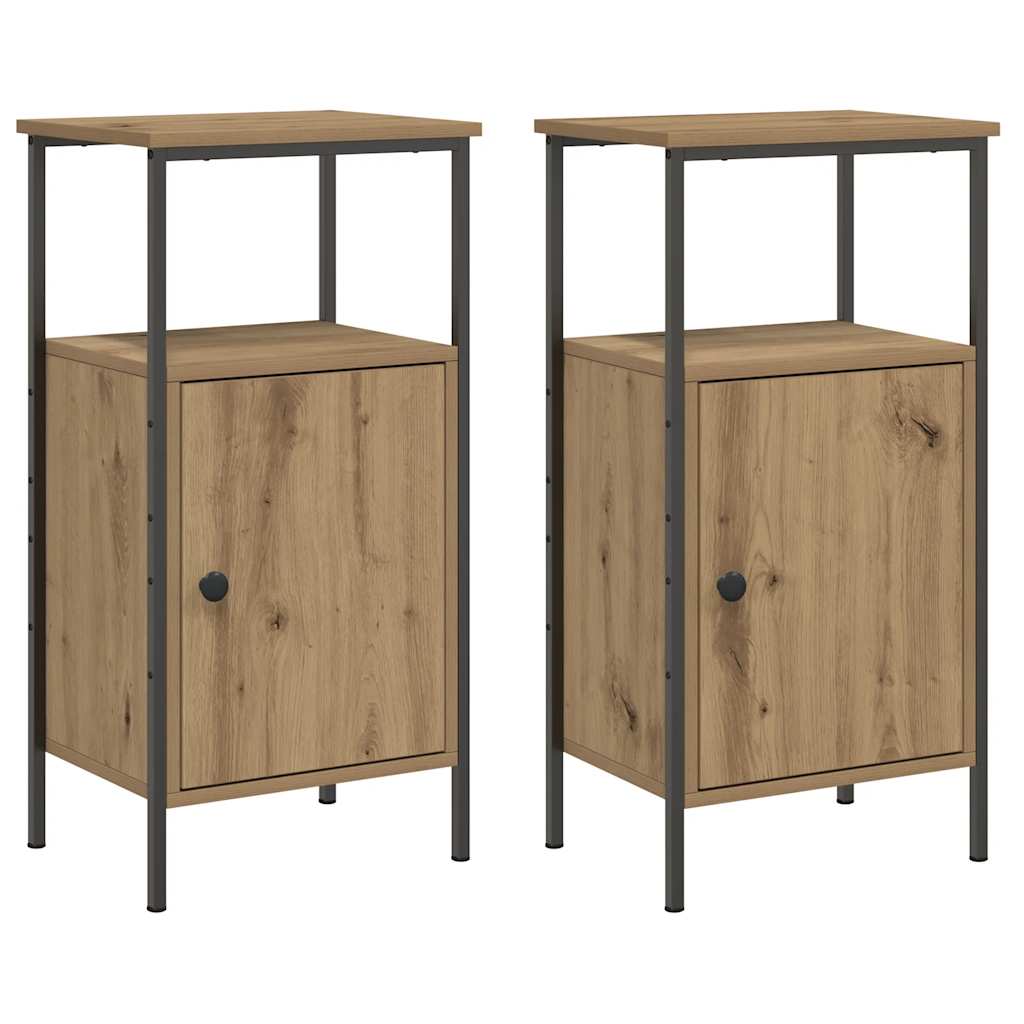 Κομοδίνα 2 τεμάχια Artisan Oak 41x31x80 cm Κατασκευασμένο ξύλο - Pakobazaar