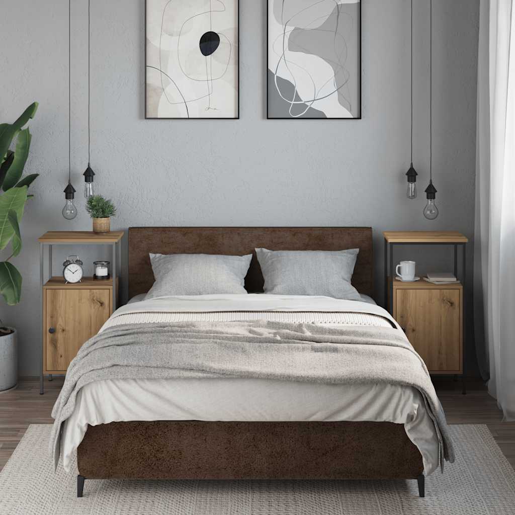 Κομοδίνα 2 τεμάχια Artisan Oak 41x31x80 cm Κατασκευασμένο ξύλο - Pakobazaar