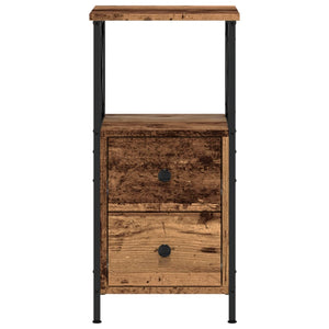 Κομοδίνα 2 τεμάχια Παλιό ξύλο 34x35,5x70 cm Κατασκευασμένο ξύλο