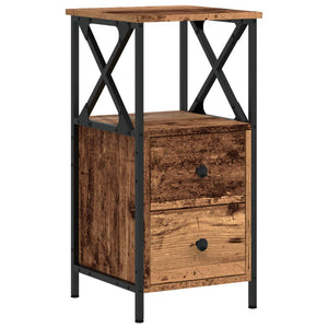 Κομοδίνα 2 τεμάχια Παλιό ξύλο 34x35,5x70 cm Κατασκευασμένο ξύλο