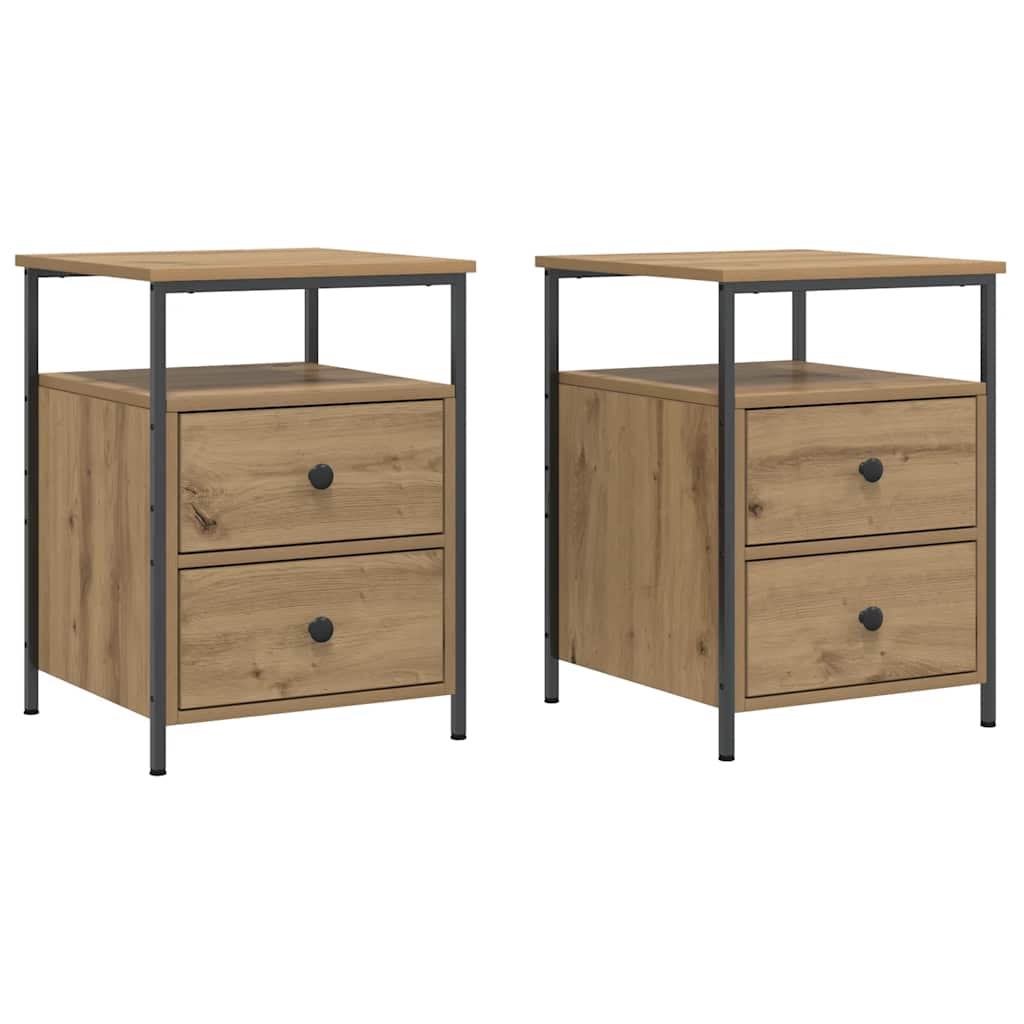 Κομοδίνα 2 τεμάχια Artisan Oak 44x45x60 cm Κατασκευασμένο ξύλο - Pakobazaar