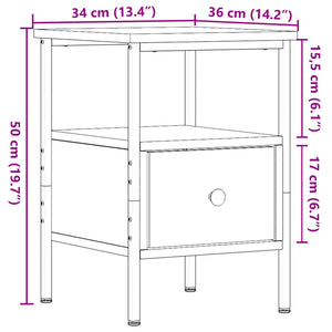 ντουλάπι κομοδίνου Παλιό ξύλο 34x36x50 cm Κατασκευασμένο ξύλο