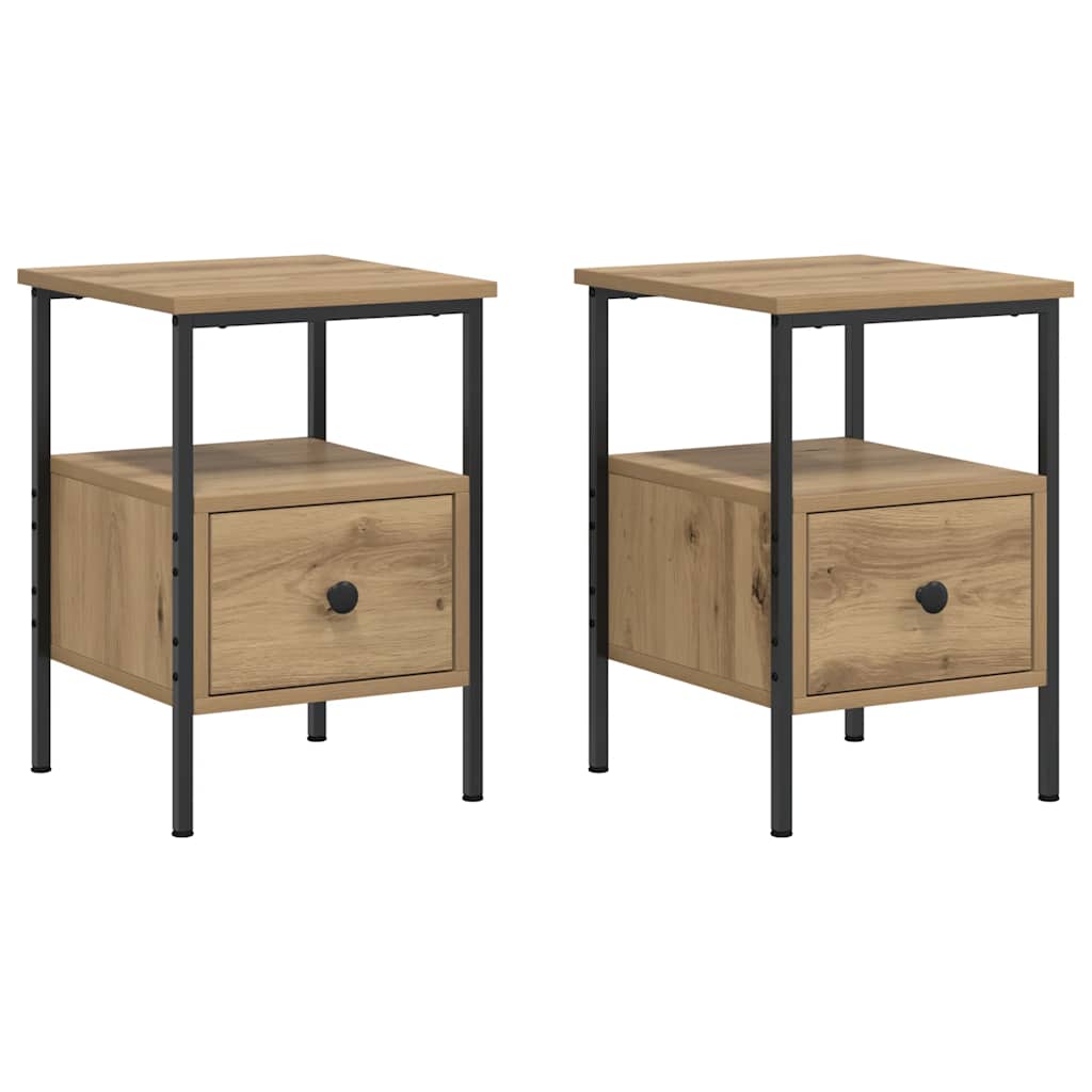 Κομοδίνα 2 τεμάχια Artisan Oak 34x36x50 cm Κατασκευασμένο ξύλο - Pakobazaar