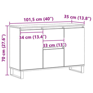 Μπουφές Δρυς τεχνίτης 101,5 x 35 x 70 εκ. από Επεξεργασμένο Ξύλο - Pakobazaar