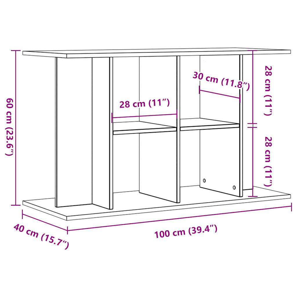 Βάση ενυδρείου Παλιό ξύλο 100x40x60 cm Κατασκευασμένο ξύλο - Pakobazaar