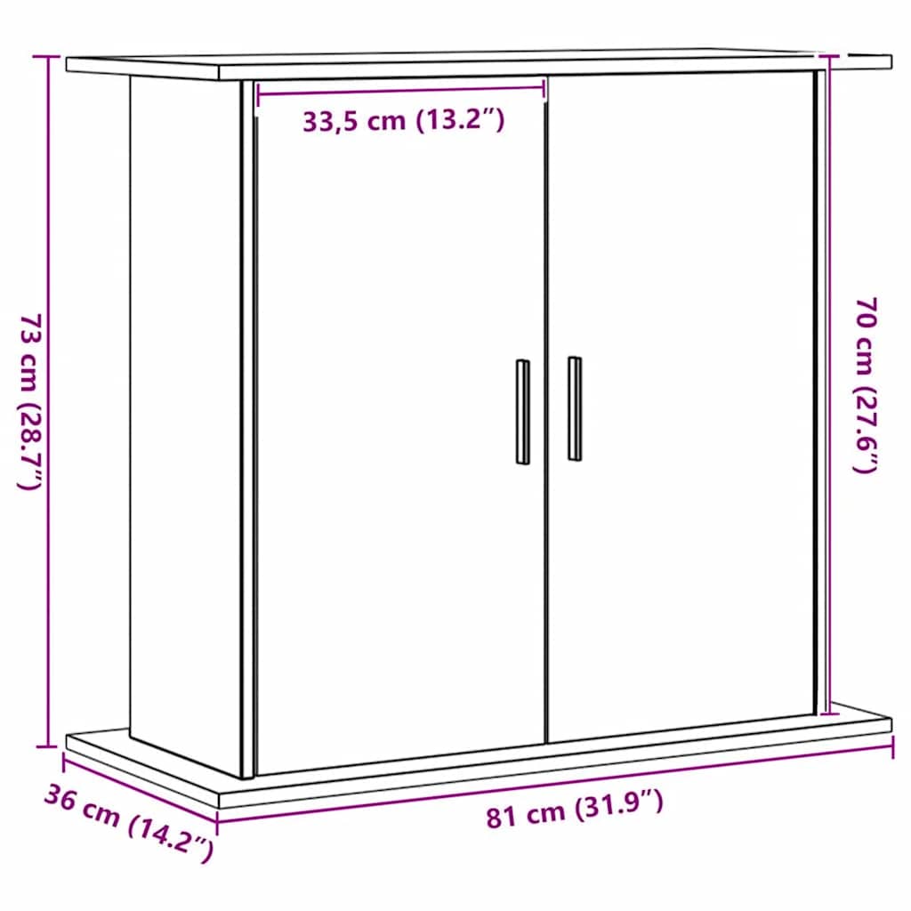 Βάση Ενυδρείου Artisan Δρυς 81x36x73 εκ. από Τεχνητό Ξύλο - Pakobazaar