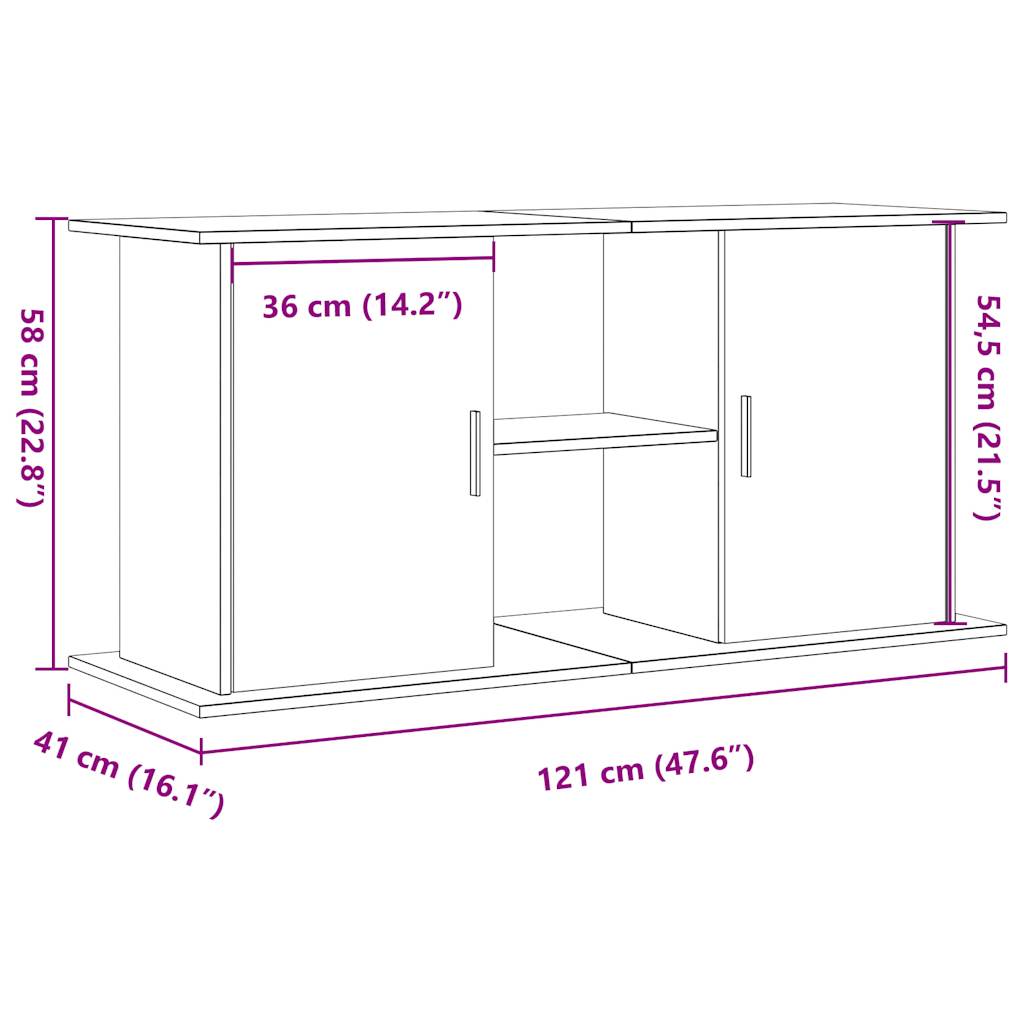 Βάση ενυδρείου  Παλιό ξύλο 121x41x58 cm Κατασκευασμένο ξύλο - Pakobazaar