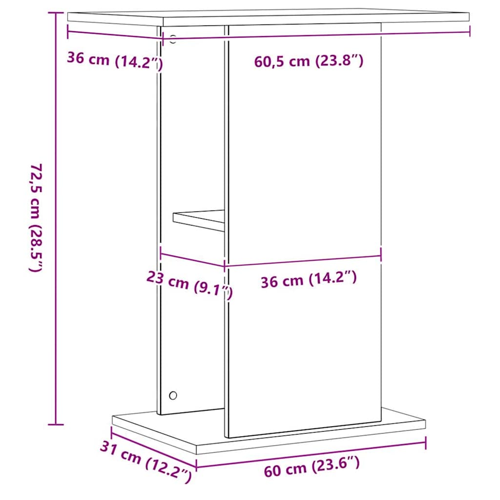 Βάση Ενυδρείου Artisan Δρυς 36x60,5x72,5 εκ. από Τεχνητό Ξύλο