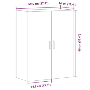 Επίτοιχο ντουλάπι Παλιό ξύλο 69,5x34x90 cm