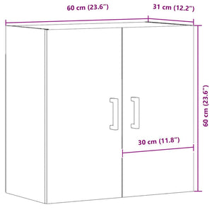 Ντουλάπι Τοίχου Αρτισιανή Δρυς 60x31x60 εκ. Επεξεργασμένο Ξύλο