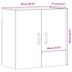 Ντουλάπι Τοίχου Αρτισιανή Δρυς 60x31x60 εκ. Επεξεργασμένο Ξύλο