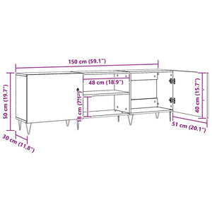 Έπιπλο Τηλεόρασης Δρυς τεχνίτης 150x30x50 εκ. Επεξ. Ξύλο - Pakobazaar