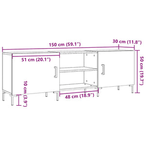 Έπιπλο Τηλεόρασης Παλιό ξύλο 150x30x50 εκ. Επεξεργασμένο Ξύλο