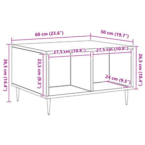Τραπεζάκι σαλονιού Artisan Oak 60x50x36,5cm Κατασκευασμένο ξύλο