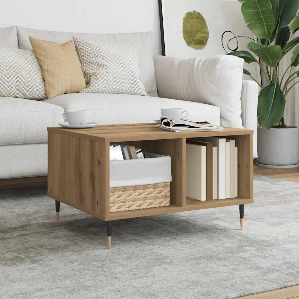 Τραπεζάκι σαλονιού Artisan Oak 60x50x36,5cm Κατασκευασμένο ξύλο