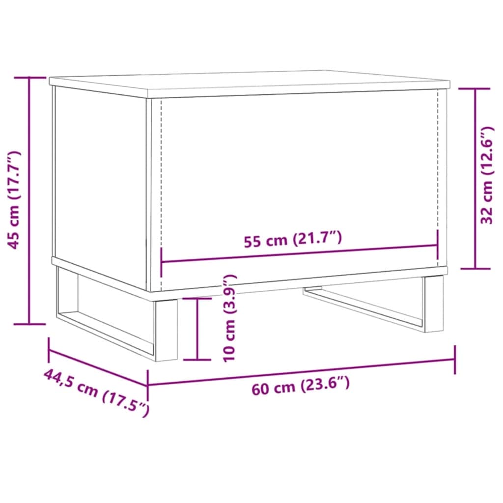 Τραπεζάκι Σαλονιού Αρτισιανή Δρυς 60x44,5x45 εκ. Επεξ. Ξύλο - Pakobazaar