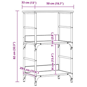 Βιβλιοθήκη Αρτισιανή Δρυς 50x33x82 εκ. Επεξεργ. Ξύλο