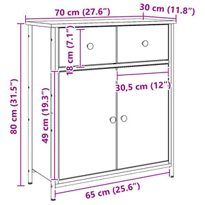 Ντουλάπι Αρτισιανή Δρυς 70 x 30 x 80 εκ. από Επεξεργ. Ξύλο - Pakobazaar