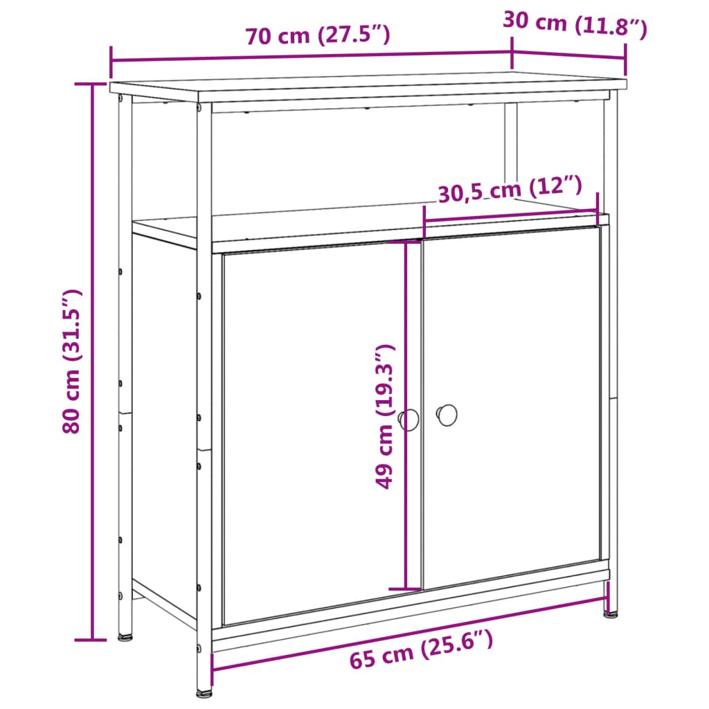 Ντουλάπι Όψη Παλαιού Ξύλου 70x30x80 εκ. από Επεξεργασμένο Ξύλο - Pakobazaar