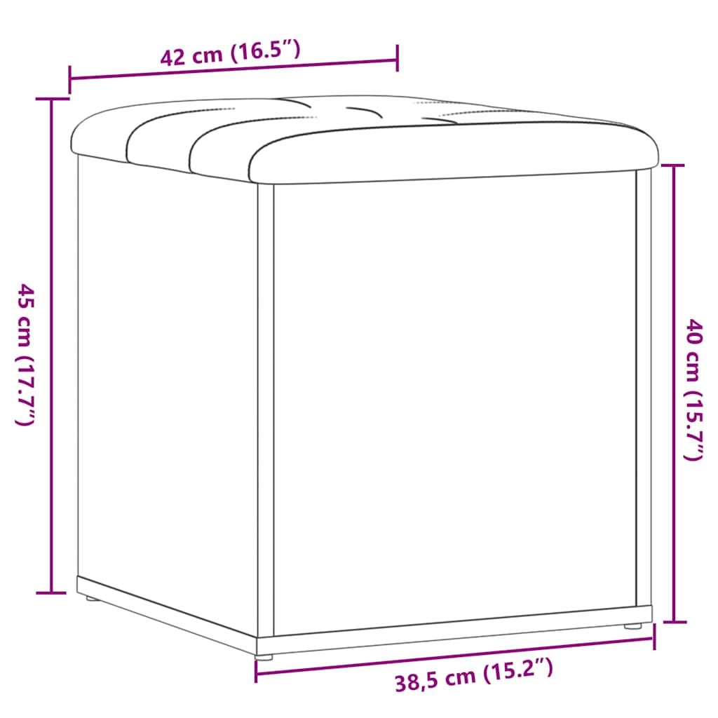 Πάγκος αποθήκευσης  Παλιό ξύλο 42x42x45 cm Κατασκευασμένο ξύλο - Pakobazaar