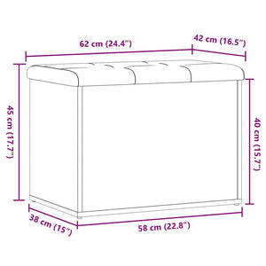 Πάγκος αποθήκευσης  Παλιό ξύλο 62x42x45 cm Κατασκευασμένο ξύλο - Pakobazaar
