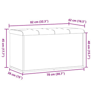 Πάγκος αποθήκευσης  Παλαιό ξύλο 82x42x45 cm Κατασκευασμένο ξύλο - Pakobazaar