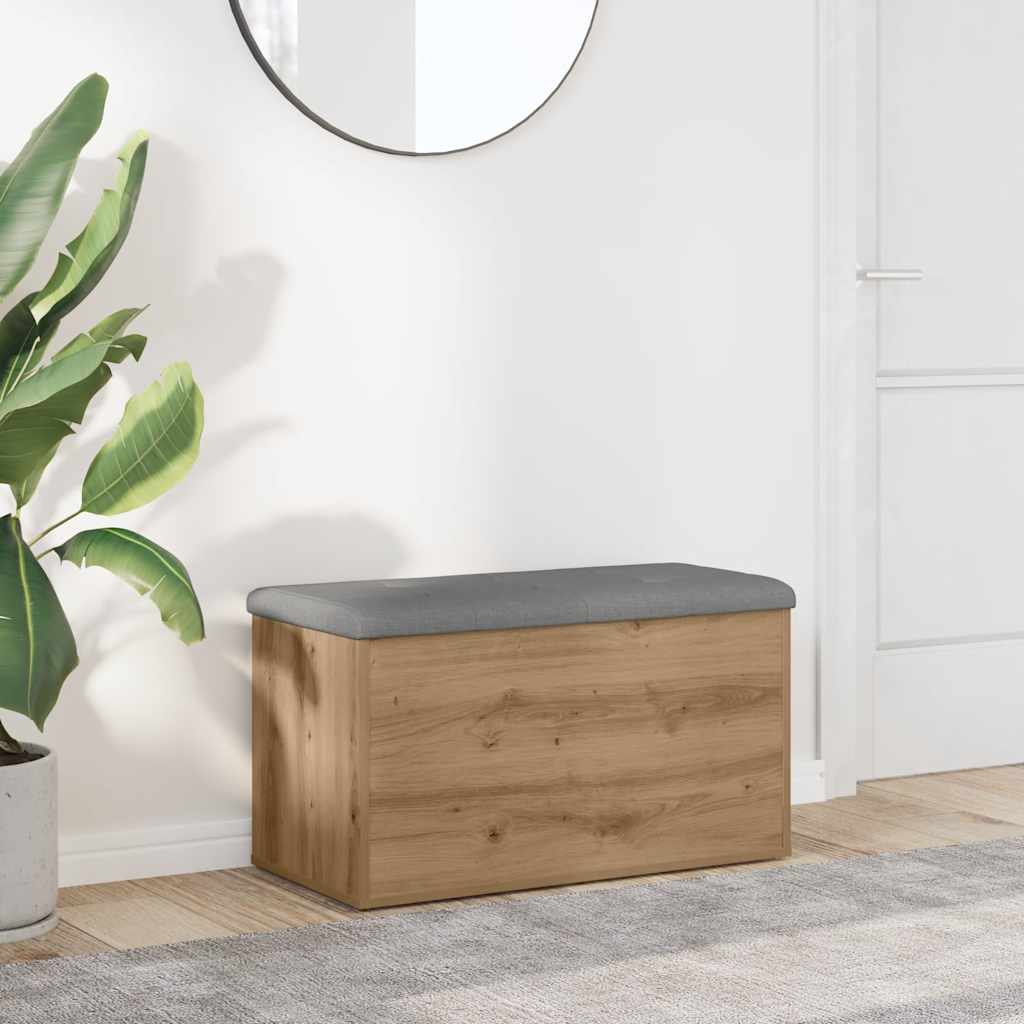 Πάγκος Αποθήκευσης Χειροποίητος Δρυς 82x42x45 εκ. από Τεχνητό Ξύλο - Pakobazaar