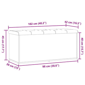 Πάγκος αποθήκευσης  Παλαιό ξύλο 102x42x45 cm Κατασκευασμένο ξύλο - Pakobazaar