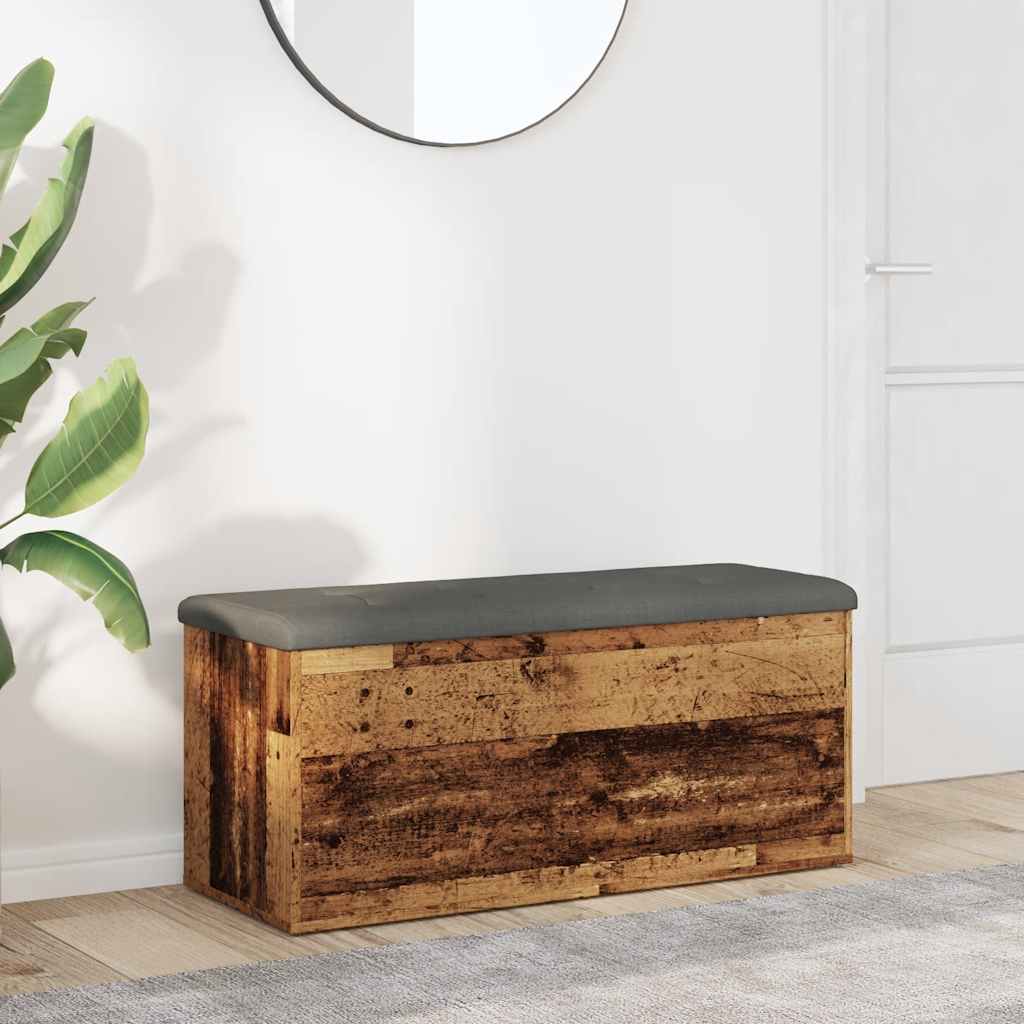 Πάγκος αποθήκευσης  Παλαιό ξύλο 102x42x45 cm Κατασκευασμένο ξύλο - Pakobazaar