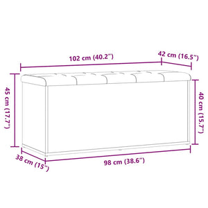 Πάγκος Αποθήκευσης Χειροποίητος Δρυς 102x42x45 εκ. από Τεχνητό Ξύλο - Pakobazaar