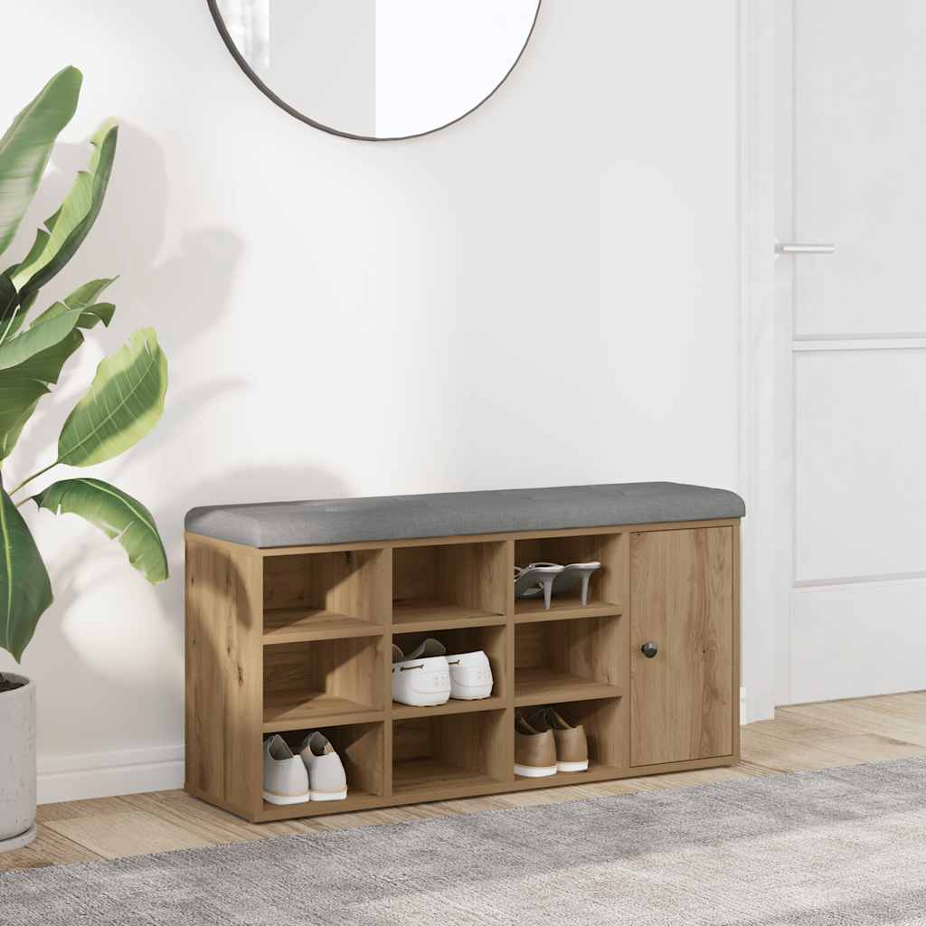 Πάγκος παπουτσιών  Artisan Oak 102x32x50 cm Κατασκευασμένο ξύλο - Pakobazaar
