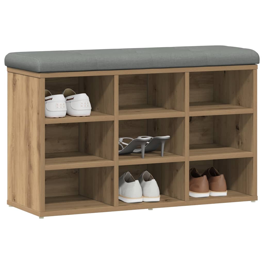 Πάγκος παπουτσιών  Artisan Oak 82x32x50 cm Κατασκευασμένο ξύλο - Pakobazaar