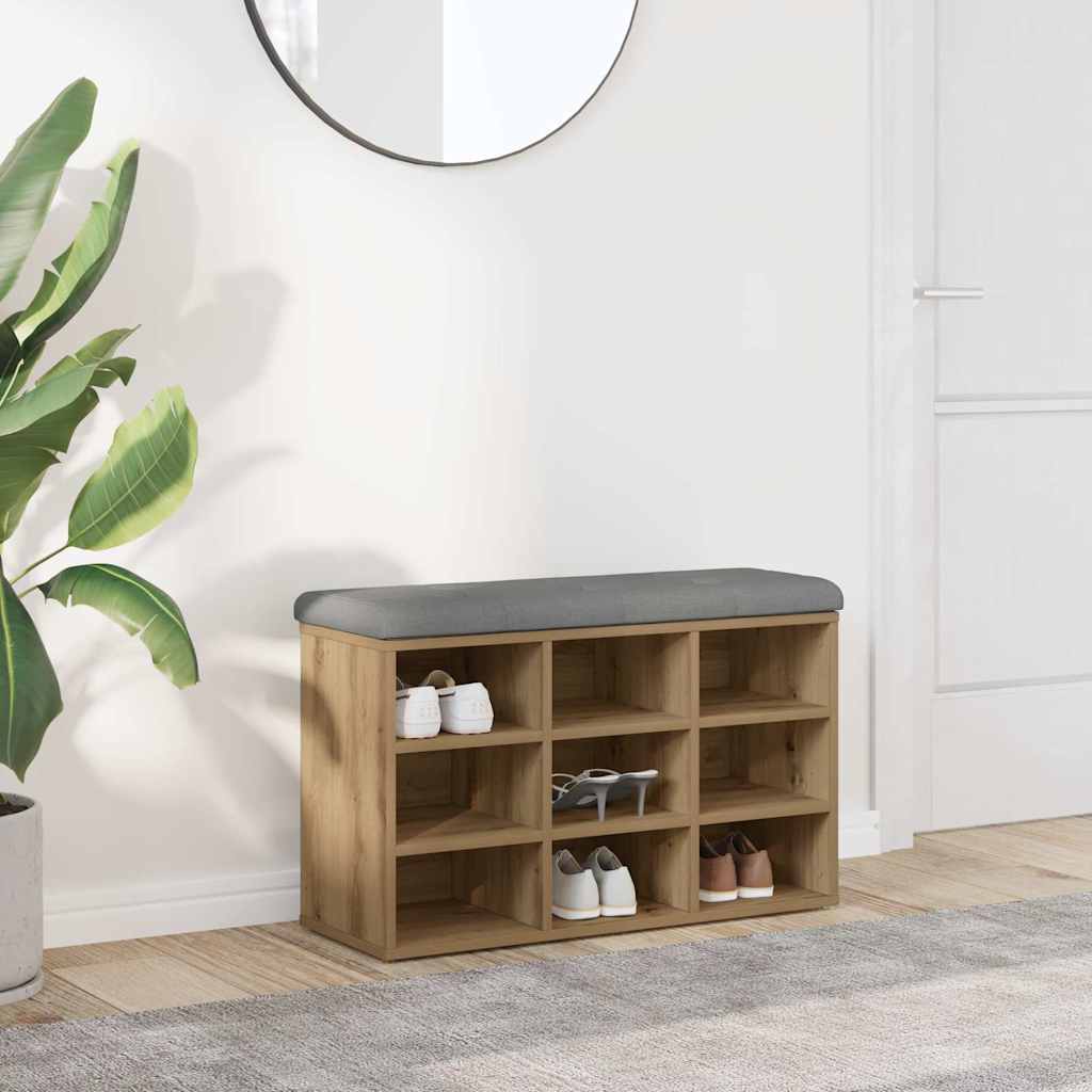 Πάγκος παπουτσιών  Artisan Oak 82x32x50 cm Κατασκευασμένο ξύλο - Pakobazaar