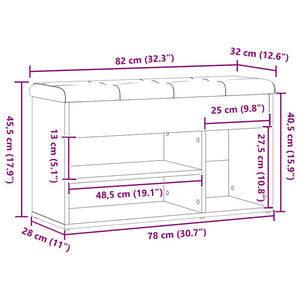 Πάγκος παπουτσιών  Artisan Oak 82x32x45,5 cm Κατασκευασμένο ξύλο - Pakobazaar