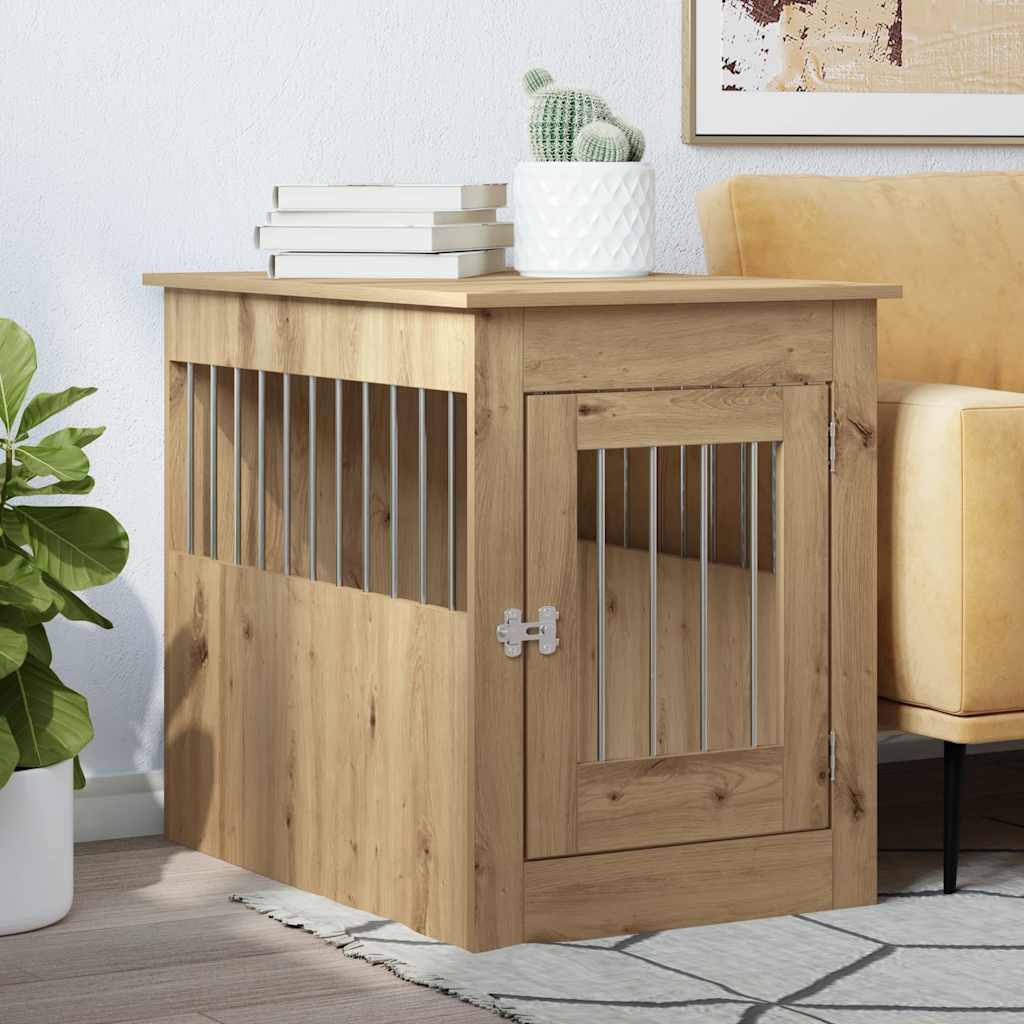 Έπιπλα κλουβιού σκύλου Artisan Oak Κατασκευασμένο ξύλο - Pakobazaar