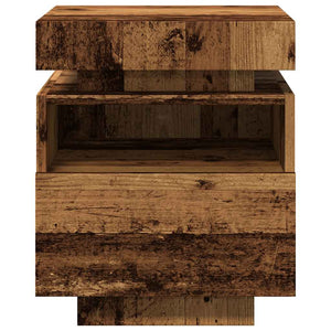 Κομοδίνο με φώτα LED Παλιό ξύλο 40x39x48,5 cm - Pakobazaar
