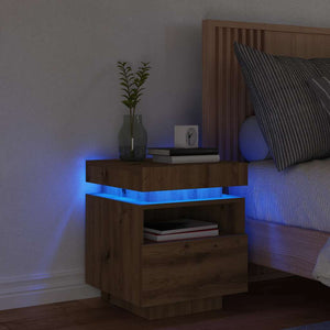 Κομοδίνο με φώτα LED Artisan Oak 40x39x48,5 cm - Pakobazaar