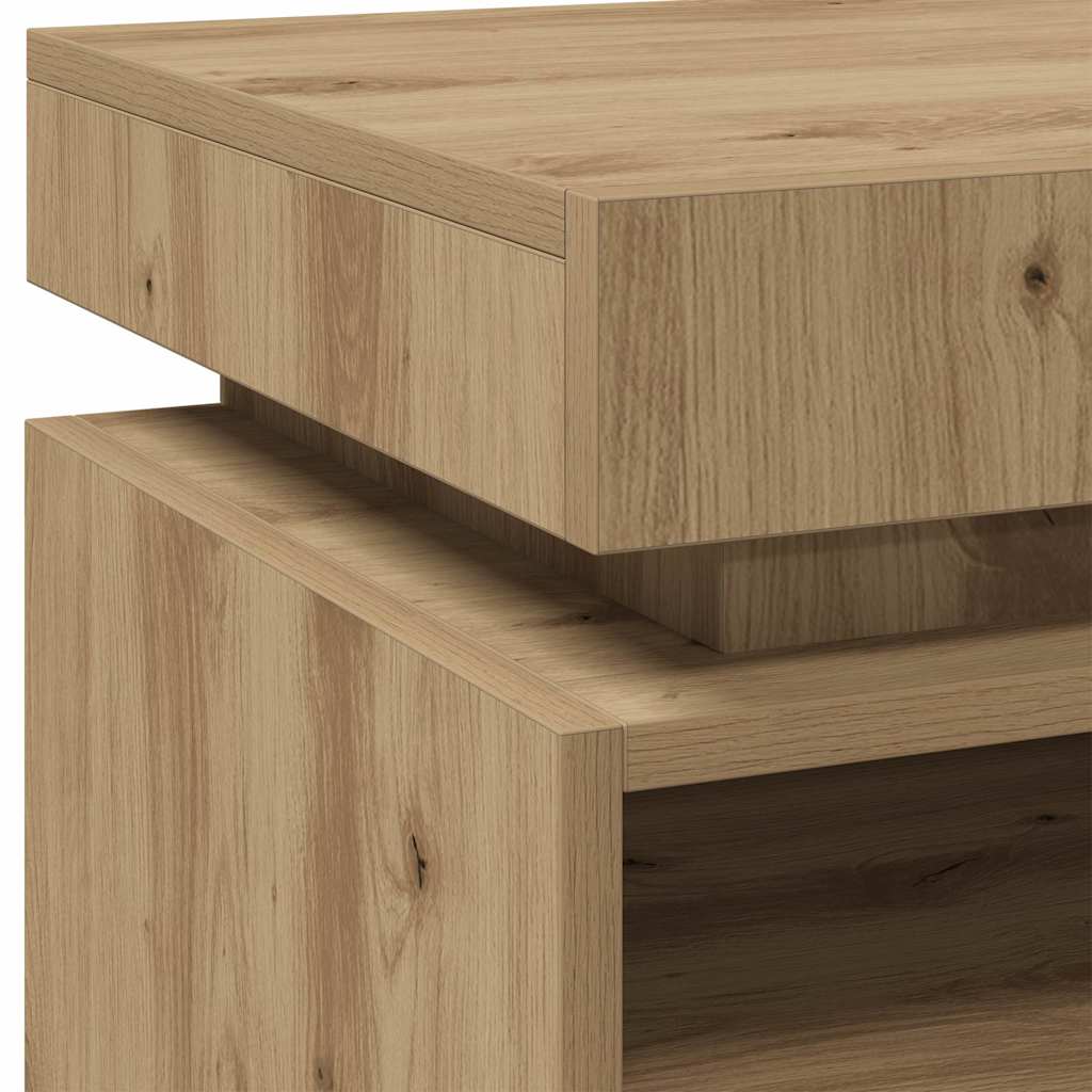 Κομοδίνα με φώτα LED 2 τεμ Artisan Oak 40x39x48,5 cm - Pakobazaar