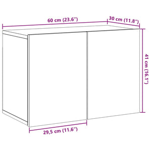 Ντουλάπι Τοίχου Τηλεόρασης Παλαιό Ξύλο 60 x 30 x 41 εκ.