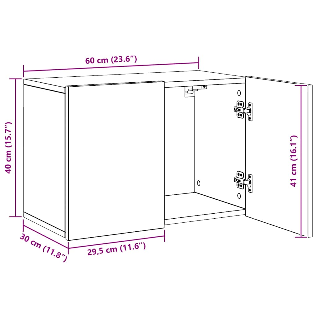 Ντουλάπι Τοίχου Τηλεόρασης Artisian Δρυς 60 x 30 x 41 εκ. - Pakobazaar