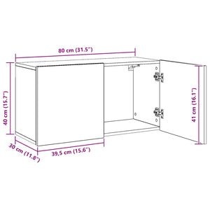 Ντουλάπι Τοίχου Τηλεόρασης Artisian Δρυς 80 x 30 x 41 εκ. - Pakobazaar