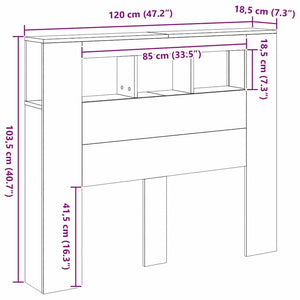 LED κεφαλάρι Artisan Oak 120x18,5x103,5 cm Κατασκευασμένο ξύλο - Pakobazaar