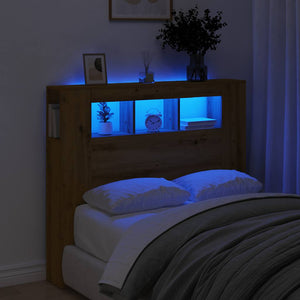 LED κεφαλάρι Artisan Oak 120x18,5x103,5 cm Κατασκευασμένο ξύλο - Pakobazaar