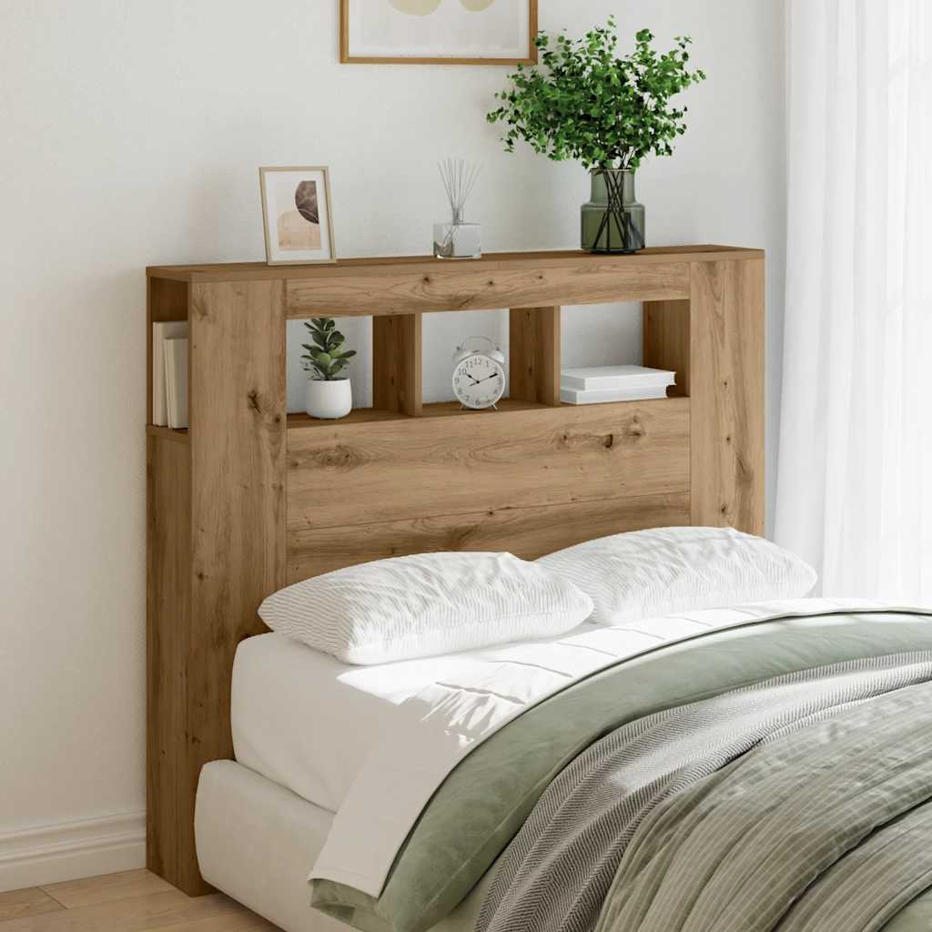 LED κεφαλάρι Artisan Oak 120x18,5x103,5 cm Κατασκευασμένο ξύλο - Pakobazaar